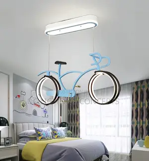 Modern Creative Acrylic Bicycle LED Pendant Chandelier for Bedroom.