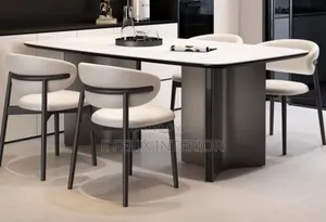 Luxury Multi Colored Marble Top Dining Set