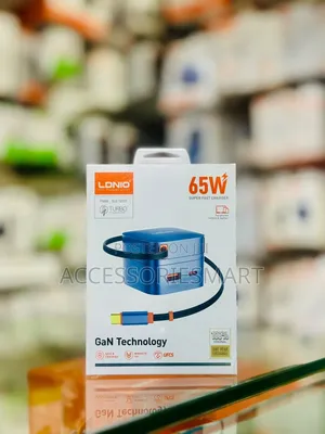 LDNIO Q10 65W GaN Fast Charger With Built-in Retractable USB-C