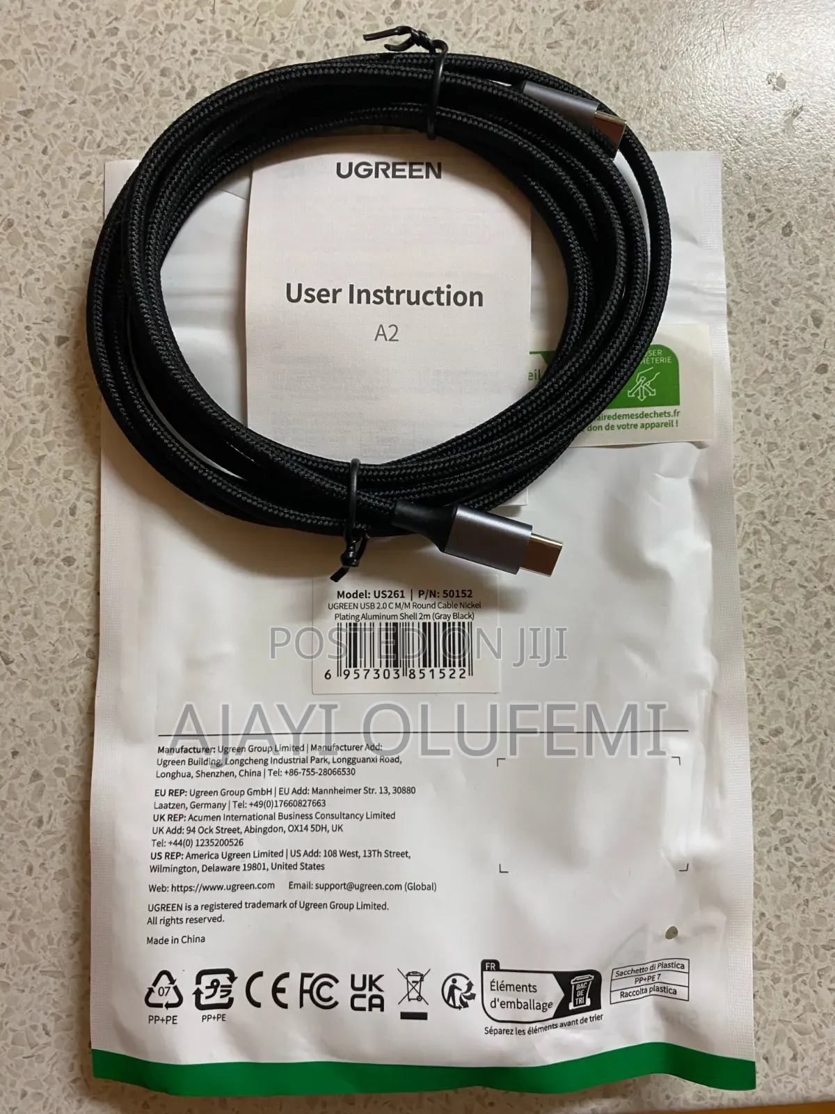 Ugreen 60W Fast Charging USB C to C Cable