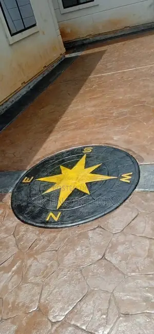 Compass Stamp Mart Design ,Acylic Paint