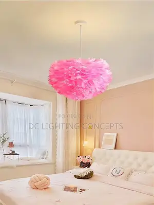 Nordic Minimalist Feather Pendant Chandelier in White,Ash and Pink.