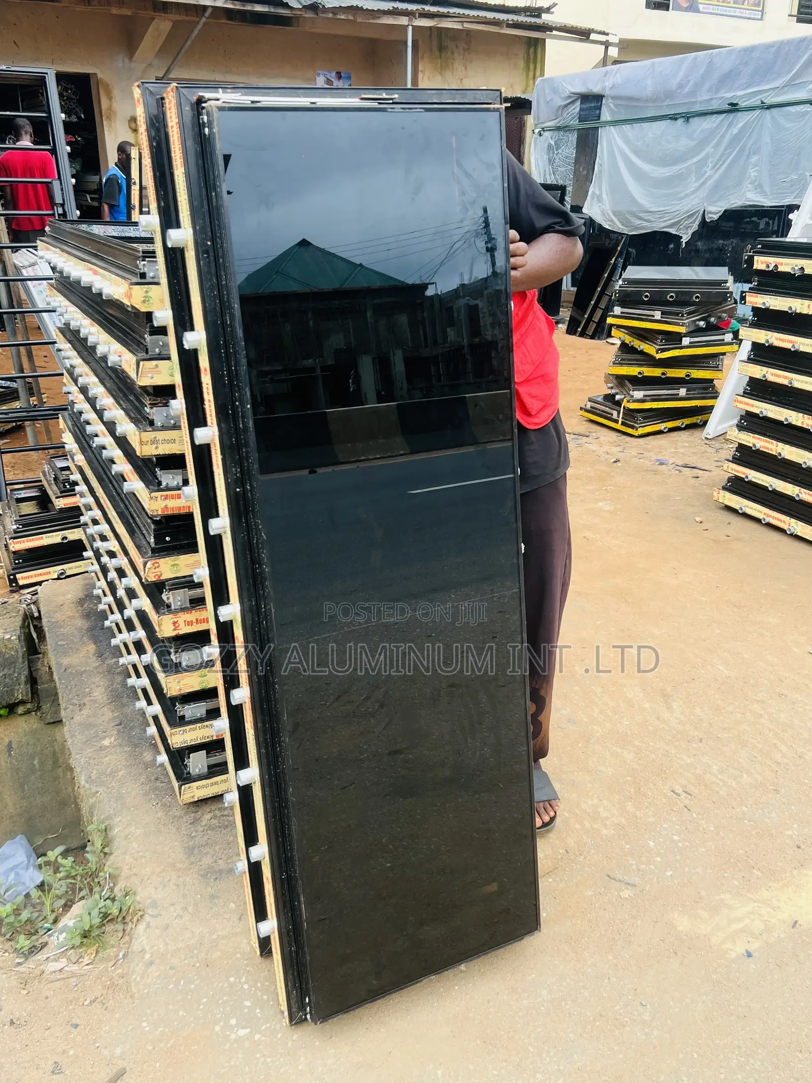 Black Single Panel Frameless Windows