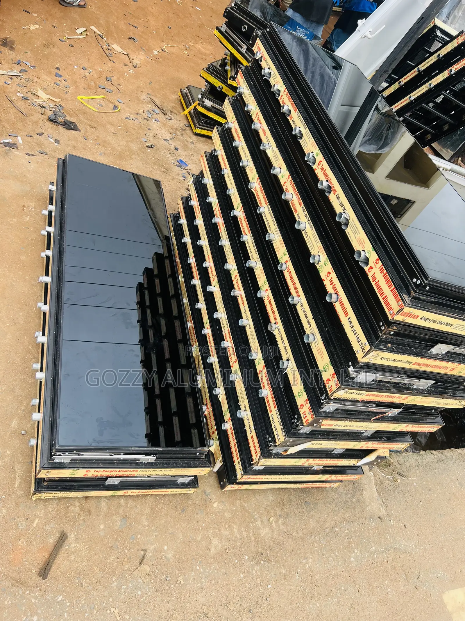 Black Single Panel Frameless Windows