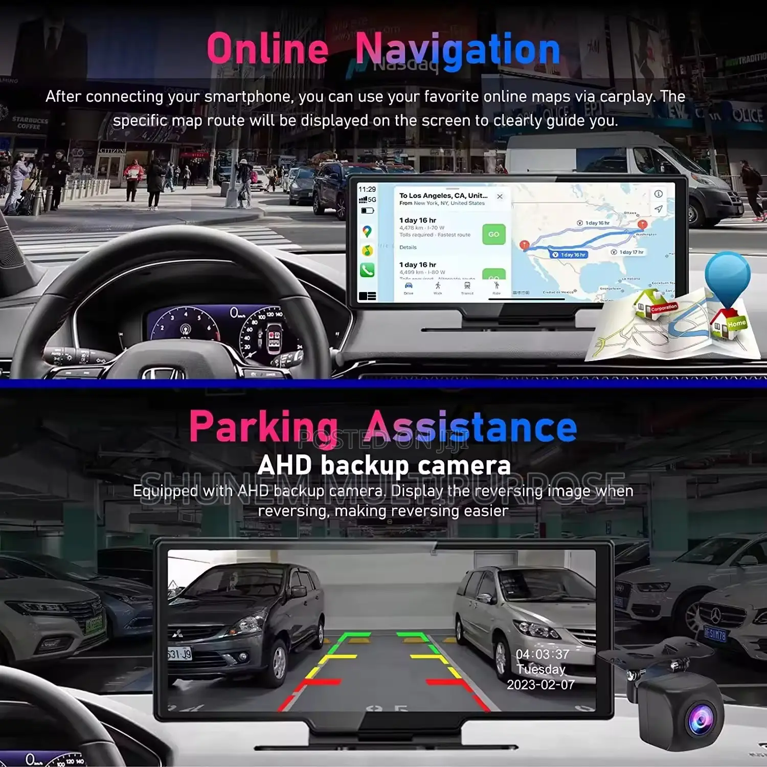 Apple Carplay and Android Auto Wireless Car Screen