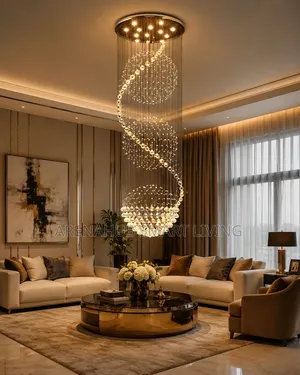 Modern Crystal LED Chandelier Spiral