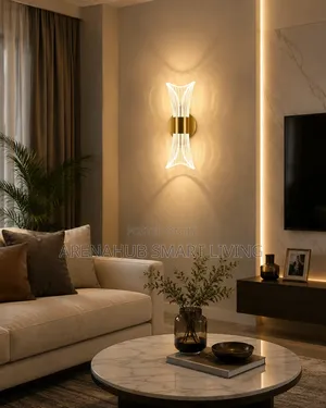 AA25 Gold Acrylic Wall Sconce, Decorative Led Wall Lamp With 3 Color
