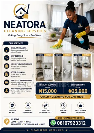 Professional Home and Office Cleaning Services in Lekki,Ajah and Vi