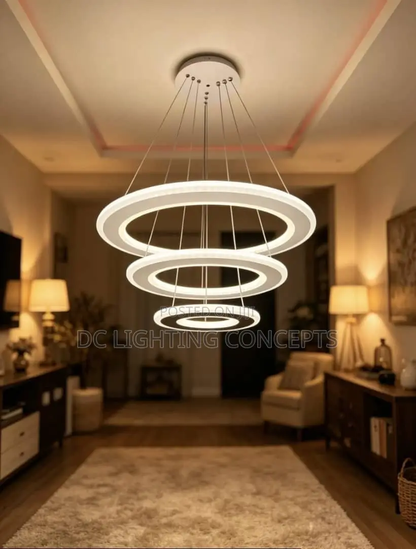 Modern Minimalist 3-Ring Led Iron Pendant Chandelier