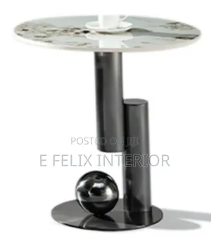Black Base With Marble Top Side Table