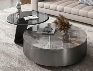 Metal Body With Marble Top Center Table