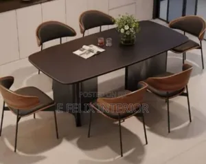 Six Seater Marble Top Dining Set