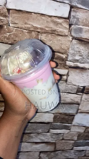 Fresh Homemade Plain Greek Yogurt and Delicious Parfait.