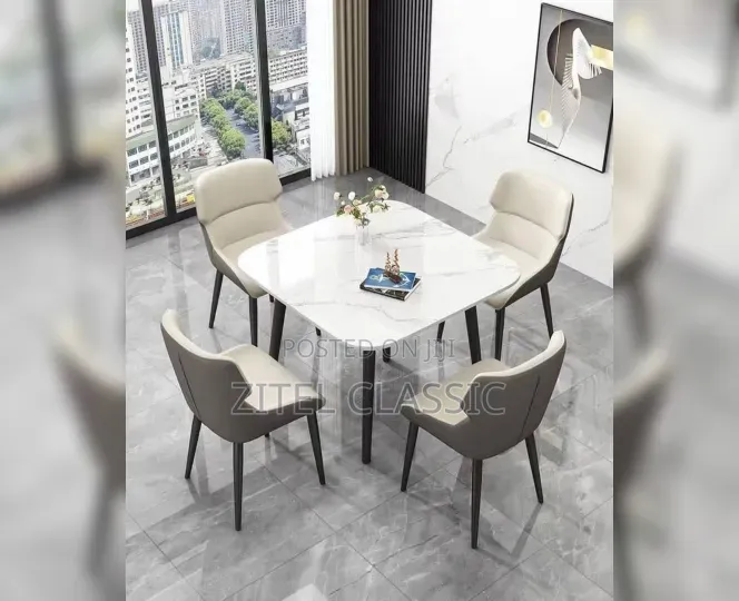 Unique Marble Top Dining Table 4 Seaters