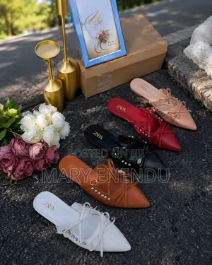 Pointed Toe Bow Rhinestone Flat Mules