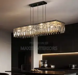 Modern Rectangular Crystal Glass Dinning Chandelier