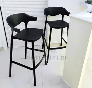 Modern Matte Black High-Swivel Bar Stools for Home Office