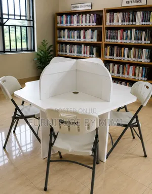 Premium 4-Seater Library Study Carrel CBT Desk – Heavy Duty