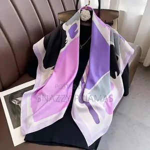 Luxury Silk Scarves - Elegant Printed Head Wraps Neck Scarves