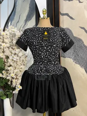 Women’s Black Floral Flare Dress – Ready to Wear