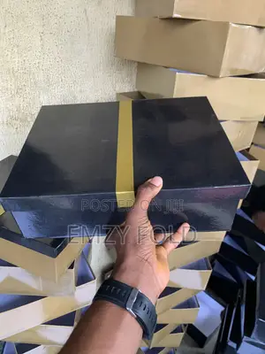 Plain Brown Black Stylish Ribbon Gift Box