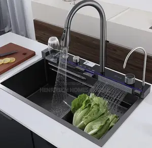 Multifunctional 304 Stainless Steel Kitchen Sink – 5 Button Control