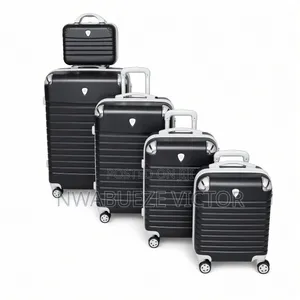 Brand New 5pc Hard-Sided Travel Luggage Set – Black + Beauty Case