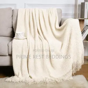 Knitted Throw Blanket for Sofa