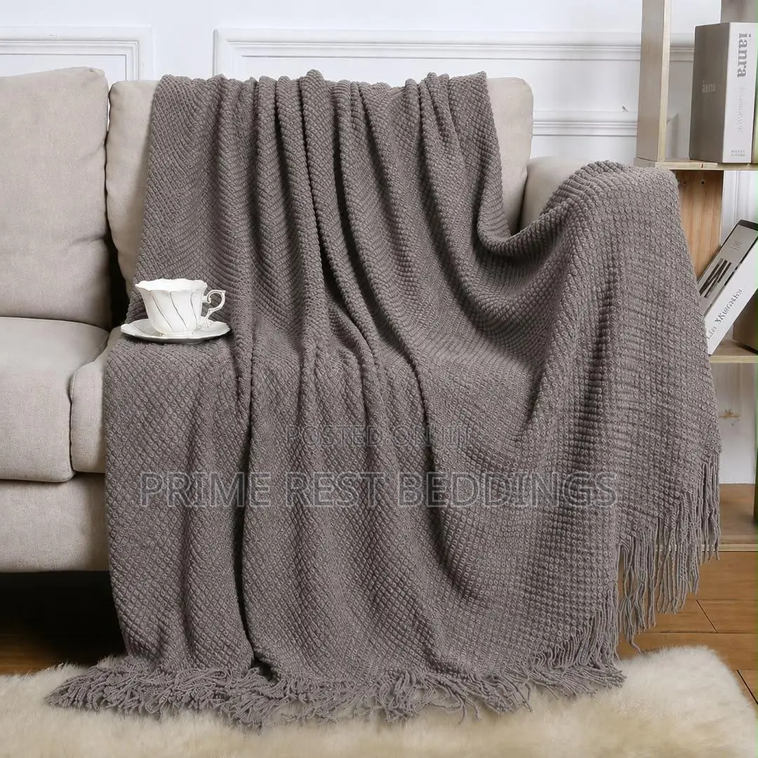 Knitted Throw Blanket for Sofa