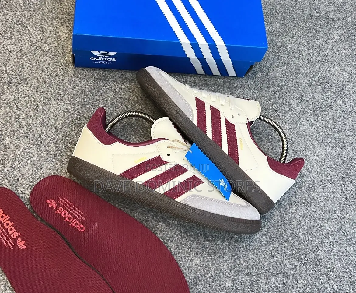 Original Adidas Samba OG Putty Grey Maroon