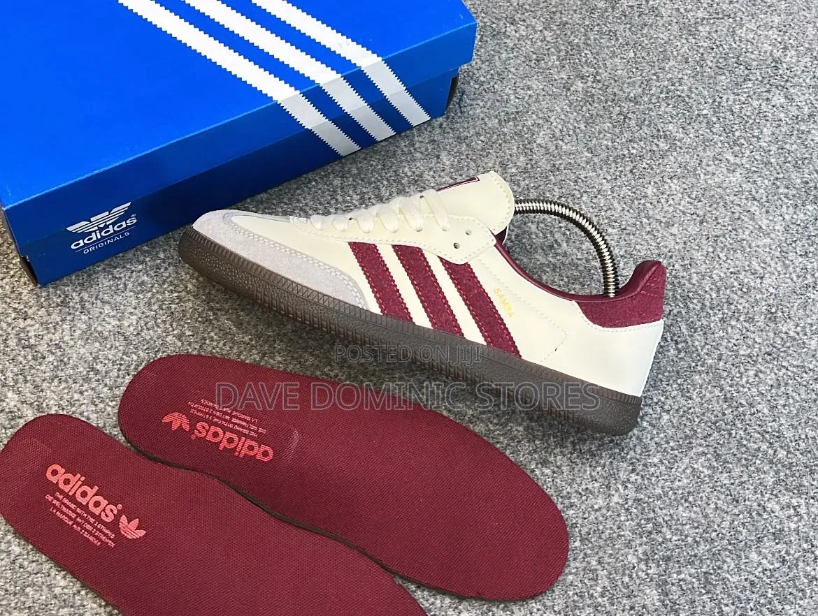 Original Adidas Samba OG Putty Grey Maroon