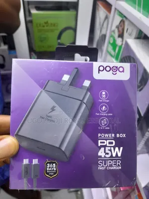 Poga Power Box PD 45W Super Fast Charger (With USB-C to USB-C Cable)