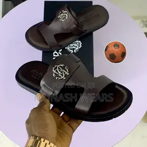 Roberto Cavali Leather Brown Slipers 40-46