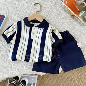 Kiddies Clothes for Boy, Two Piece Polo Top and Trouser for Kids