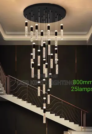 Staircase Crystal Chandelier for High Ceiling Loft Stairway Bubble