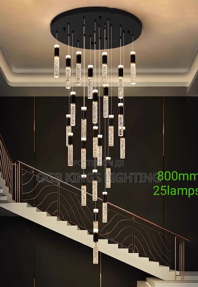 Staircase Crystal Chandelier for High Ceiling Loft Stairway Bubble