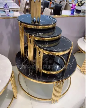 Luxurious 4-in-1 Nesting Coffee Table Set With a Striking Black