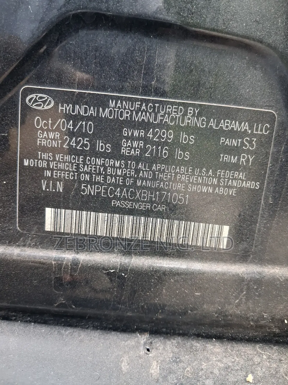 Hyundai Sonata 2011 Black