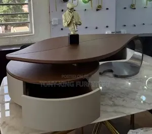 Modern Luxury Leaf-Shaped Wooden Center Table Set