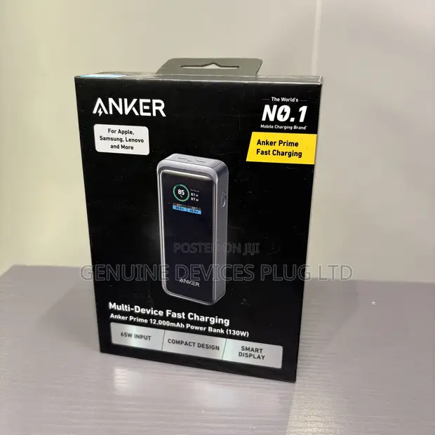 Anker Prime Power Bank, 12,000mAh 2-Port Portable Charger With