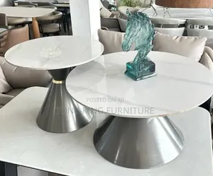 Marble-Top Center Table and Side Table Set