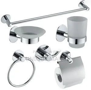 Complete Set of Stainless Chrome Anti-Rust Bathroom Accessories