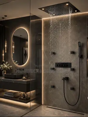 6-Jet Body Spray Overhead Rainfall Conduit Shower Premium Luxury