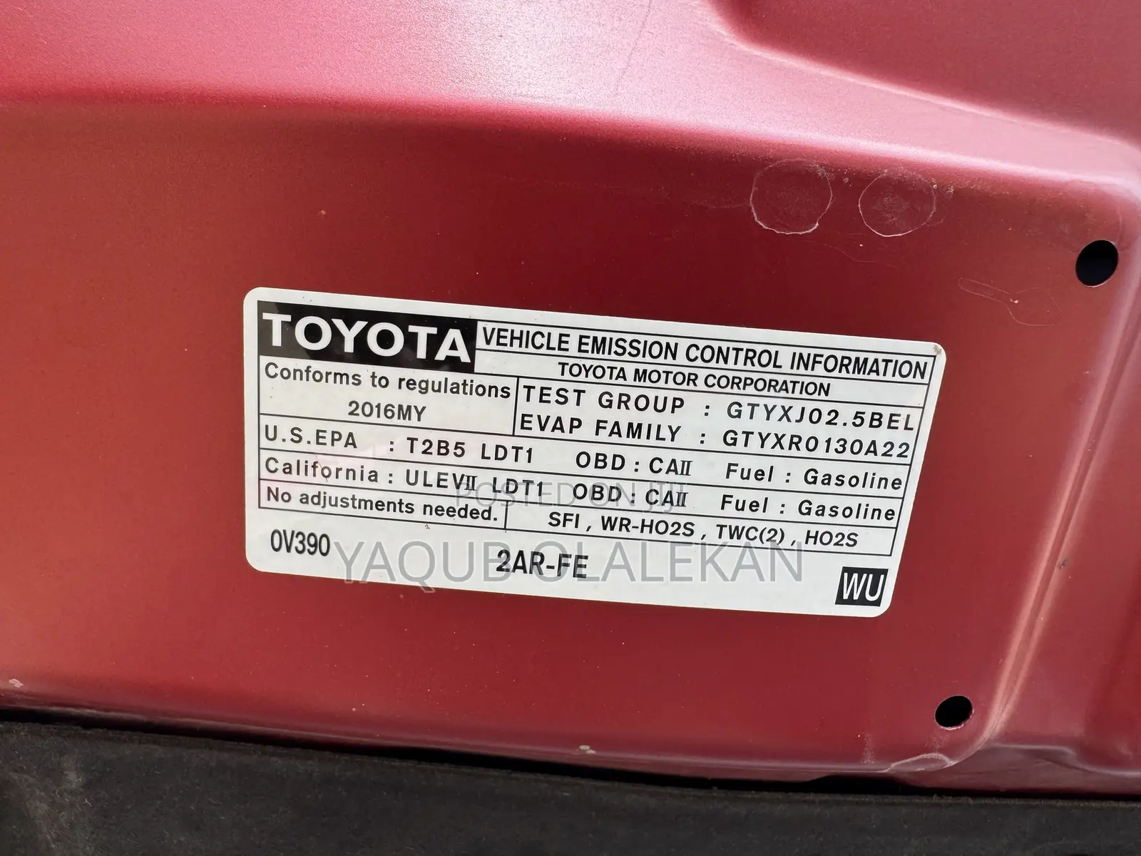 Toyota RAV4 2016 Maroon