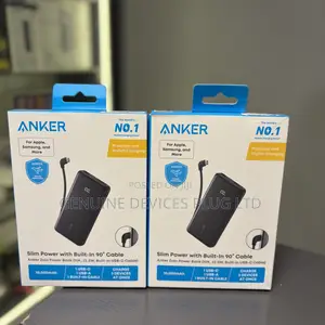 Anker Slim Power Bank With Built-in 90 Cable Anker Zolo - Black