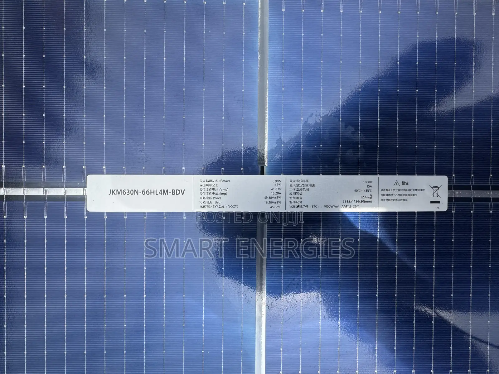 JKM 630watts Bifacial Solar Panel
