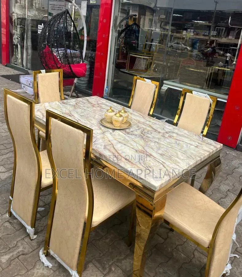 Luxury Marble Top 6-Seater Dining Set