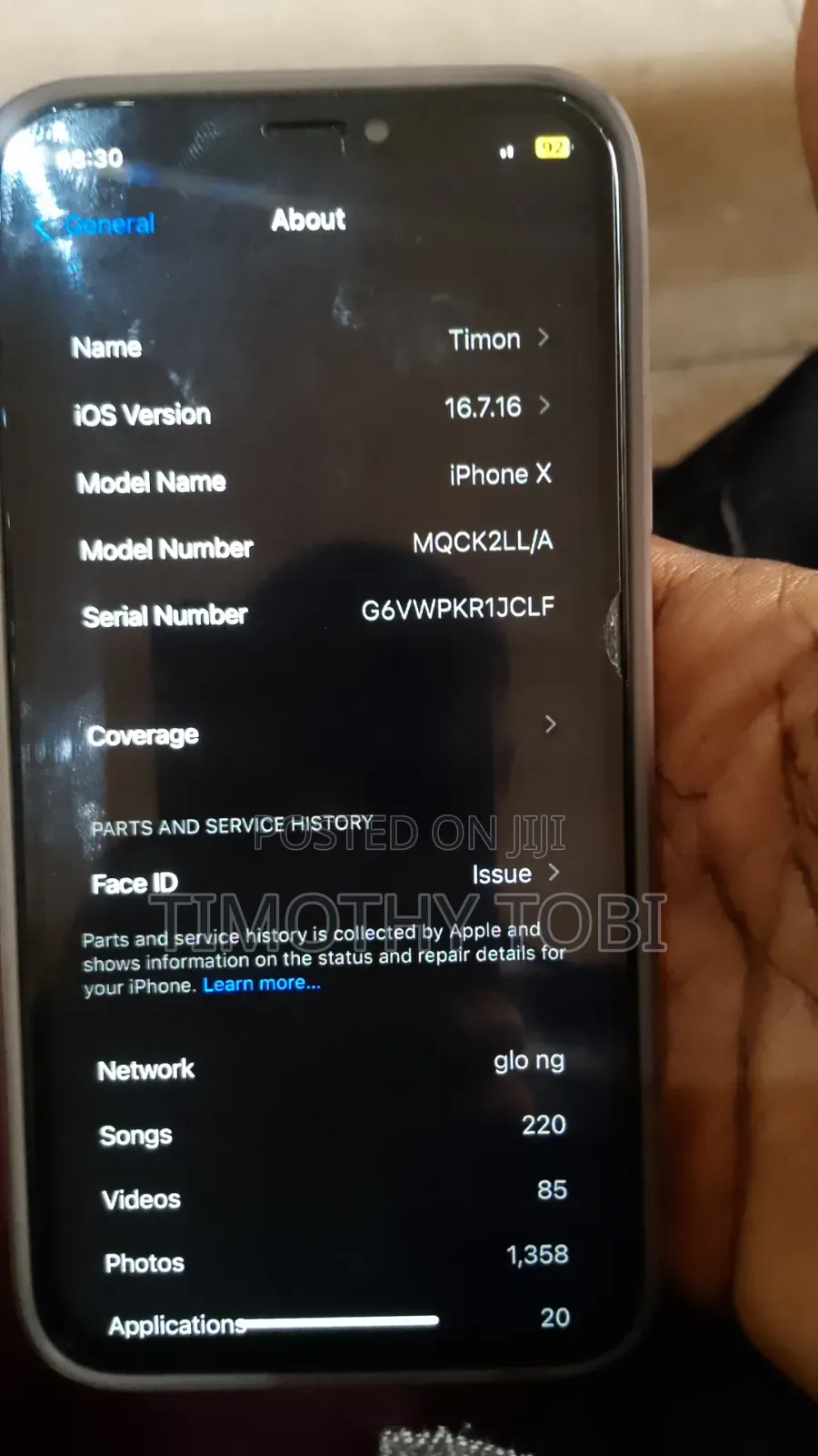 Apple iPhone X 64 GB Graphite