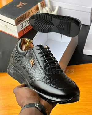 Lacoste Snake Skin Embossed Leather Low Top Sneakers