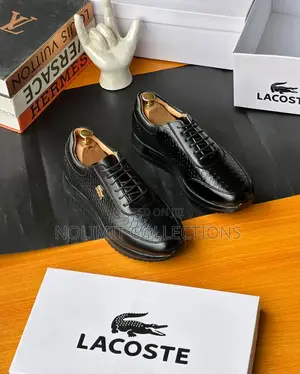 Lacoste Snake Skin Embossed Leather Low Top Sneakers